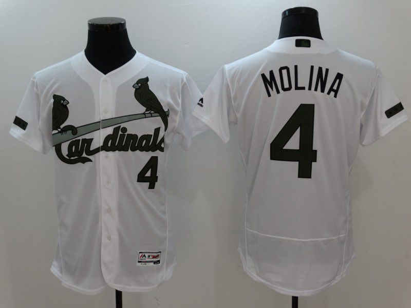 2017 Men MLB St. Louis Cardinals #4 Molina White Elite Commemorative Edition Jerseys->boston red sox->MLB Jersey